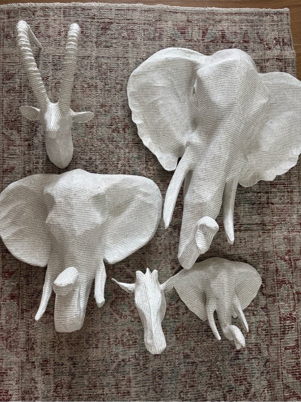 Restoration Hardware Paper Mache Wall Animal Set